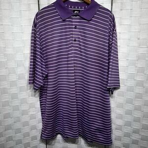 Footjoy Men's XL Purple Striped Short Sleeve Pullover Golf Polo Shirt Outdoor